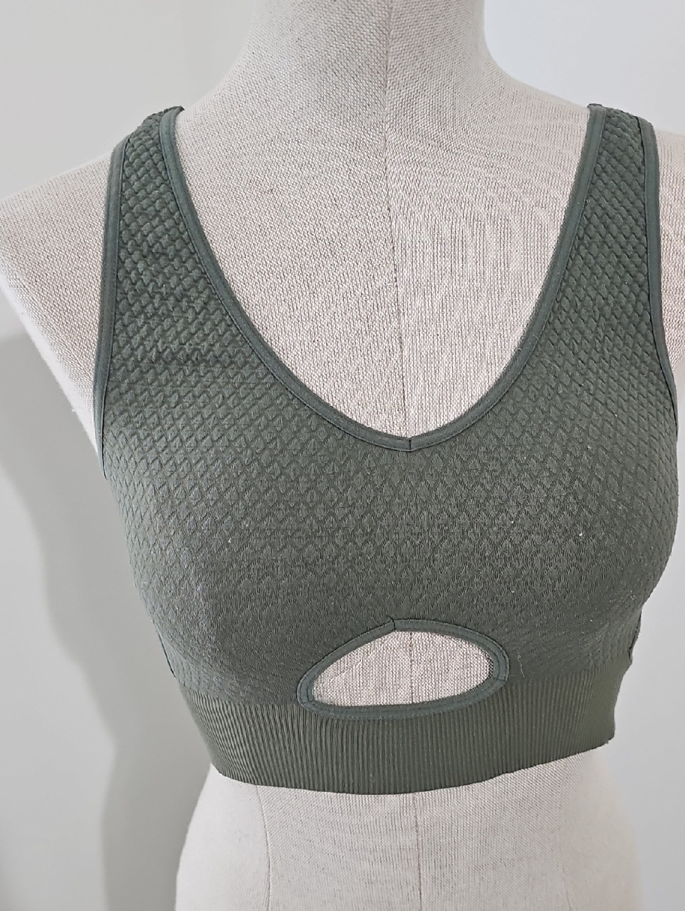 Olive Green Cutout Bralette
